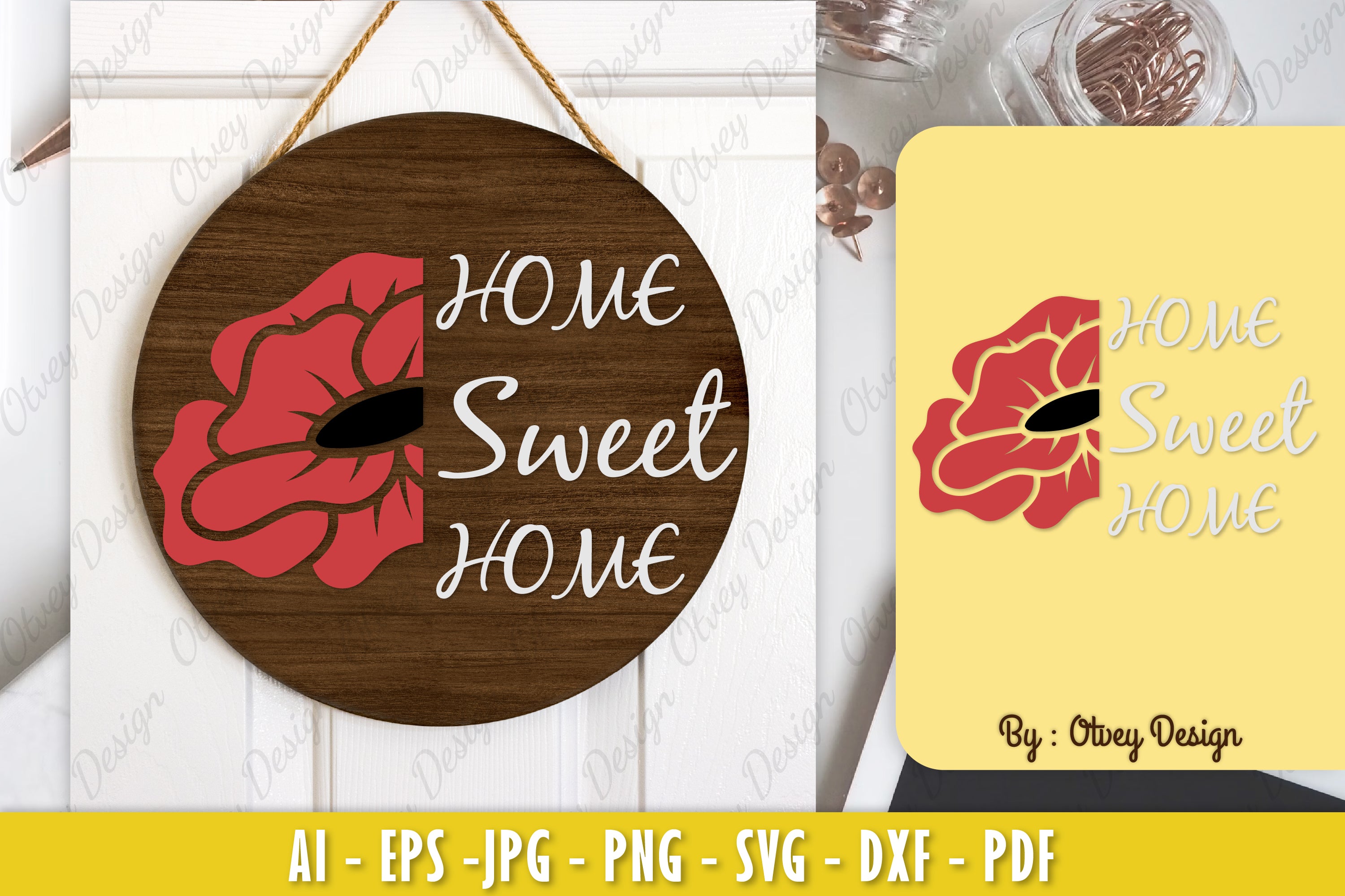 Poppy Flower Welcome Sign SVG Bundle 4 - CraftNest - Digital Crafting and Art