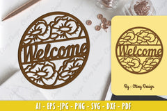 Poppy Flower Welcome Sign SVG Bundle 1 - CraftNest - Digital Crafting and Art