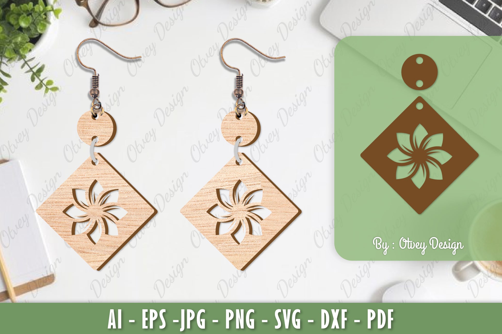 Flower Earrings Laser Cut SVG Bundle 10 - CraftNest - Digital Crafting and Art