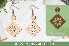 Flower Earrings Laser Cut SVG Bundle 10 - CraftNest - Digital Crafting and Art
