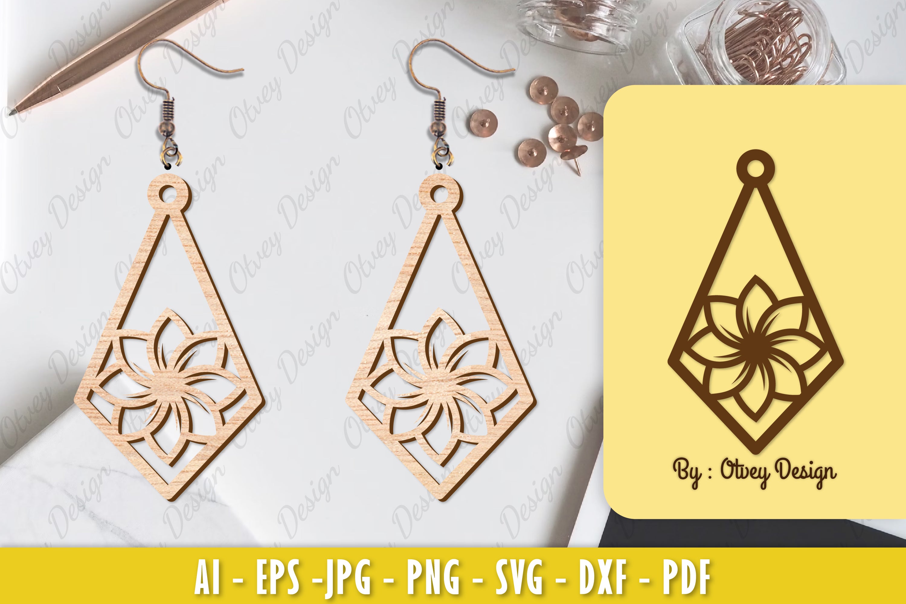 Flower Earring Laser Cut SVG Bundle 100 - CraftNest - Digital Crafting and Art