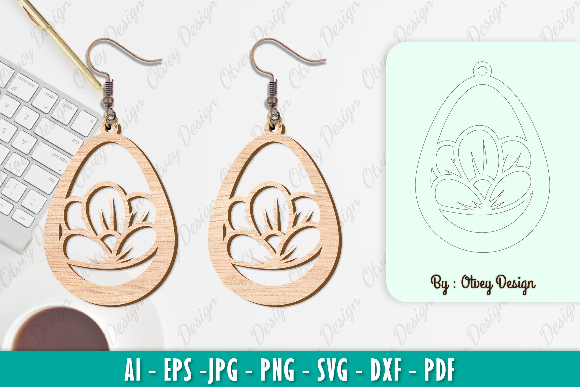 Flower Earring SVG Bundle 24 - CraftNest - Digital Crafting and Art