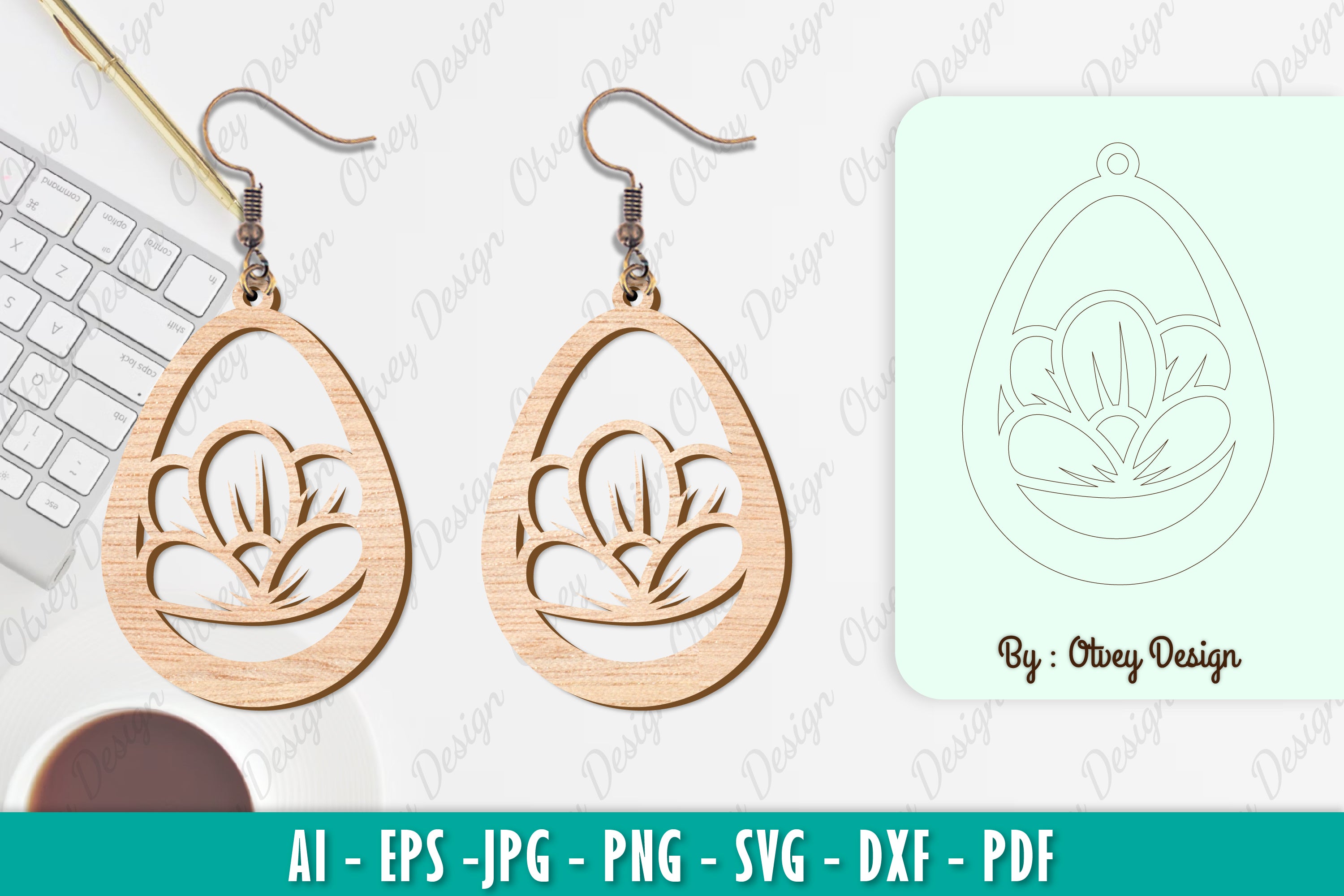 Flower Earring SVG Bundle 24 - CraftNest - Digital Crafting and Art