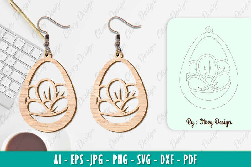 Flower Earring SVG Bundle 24 - CraftNest - Digital Crafting and Art