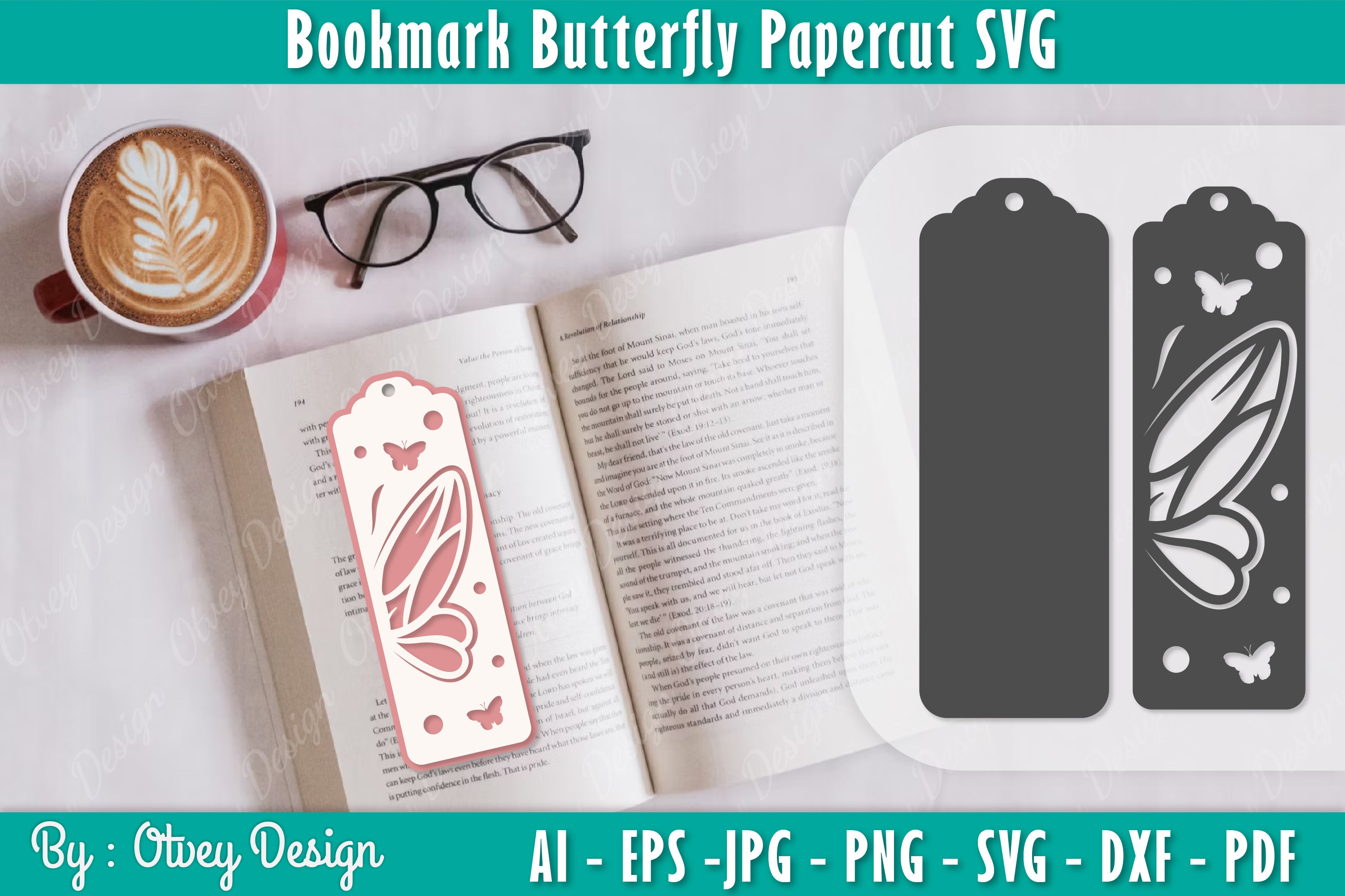 Butterfly Bookmark SVG Bundle - CraftNest - Digital Crafting and Art