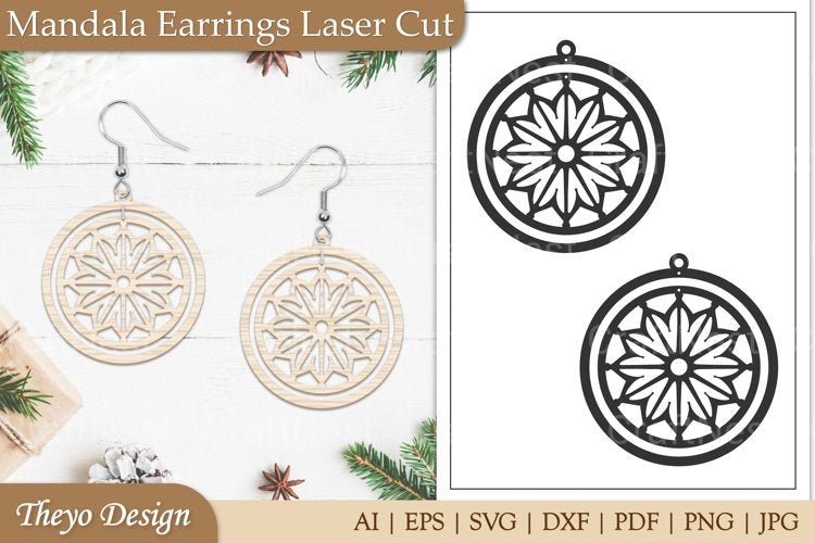 Earrings Mandala SVG Bundle