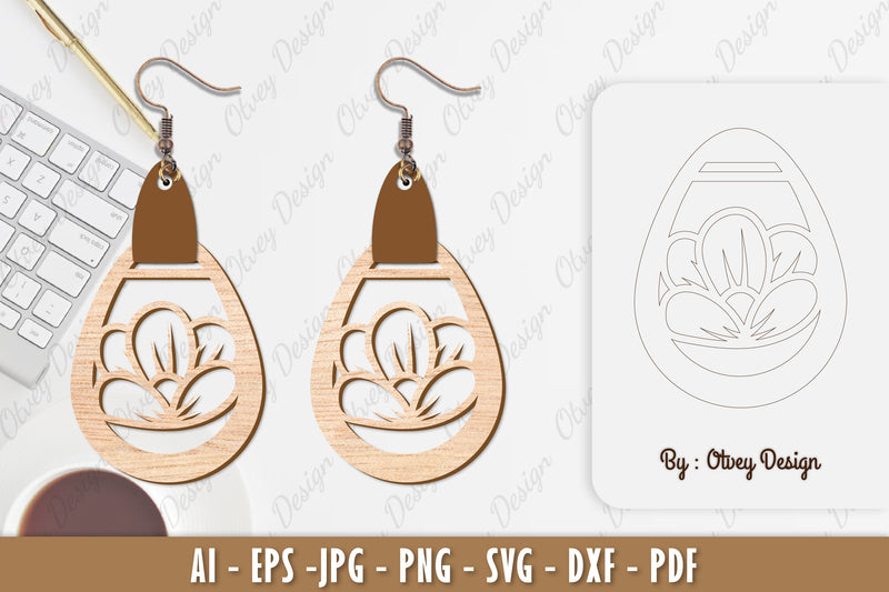 Flower Earring SVG Bundle 72 - CraftNest - Digital Crafting and Art