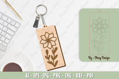 Flower Keychain Laser Cut SVG Bundle 30 - CraftNest - Digital Crafting and Art