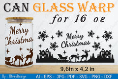 Christmas Santa Sleigh Can Glass 16 OZ SVG Bundle 3 - CraftNest - Digital Crafting and Art