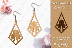 Earrings Sea Animals Laser Cut SVG Bundle 6 - CraftNest - Digital Crafting and Art