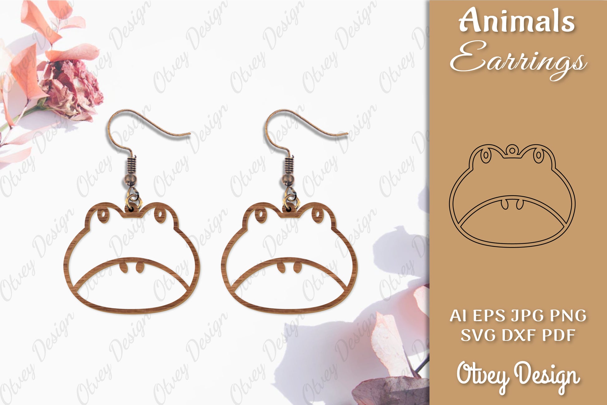 Animal Earrings SVG Bundle 6 - CraftNest - Digital Crafting and Art