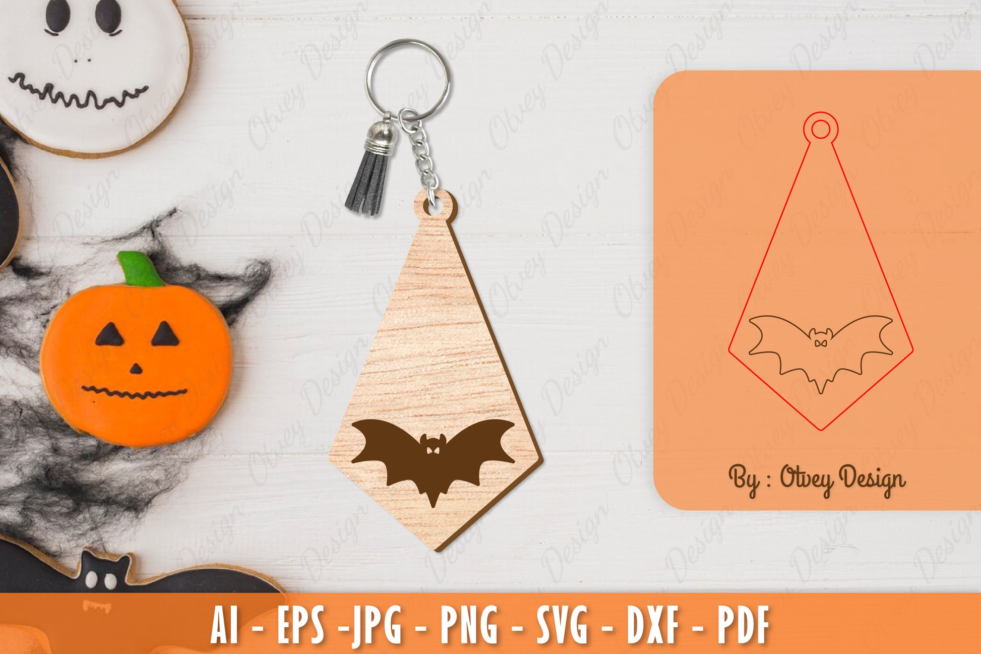 Halloween Keychain Laser Cut SVG Bundle 55 - CraftNest - Digital Crafting and Art