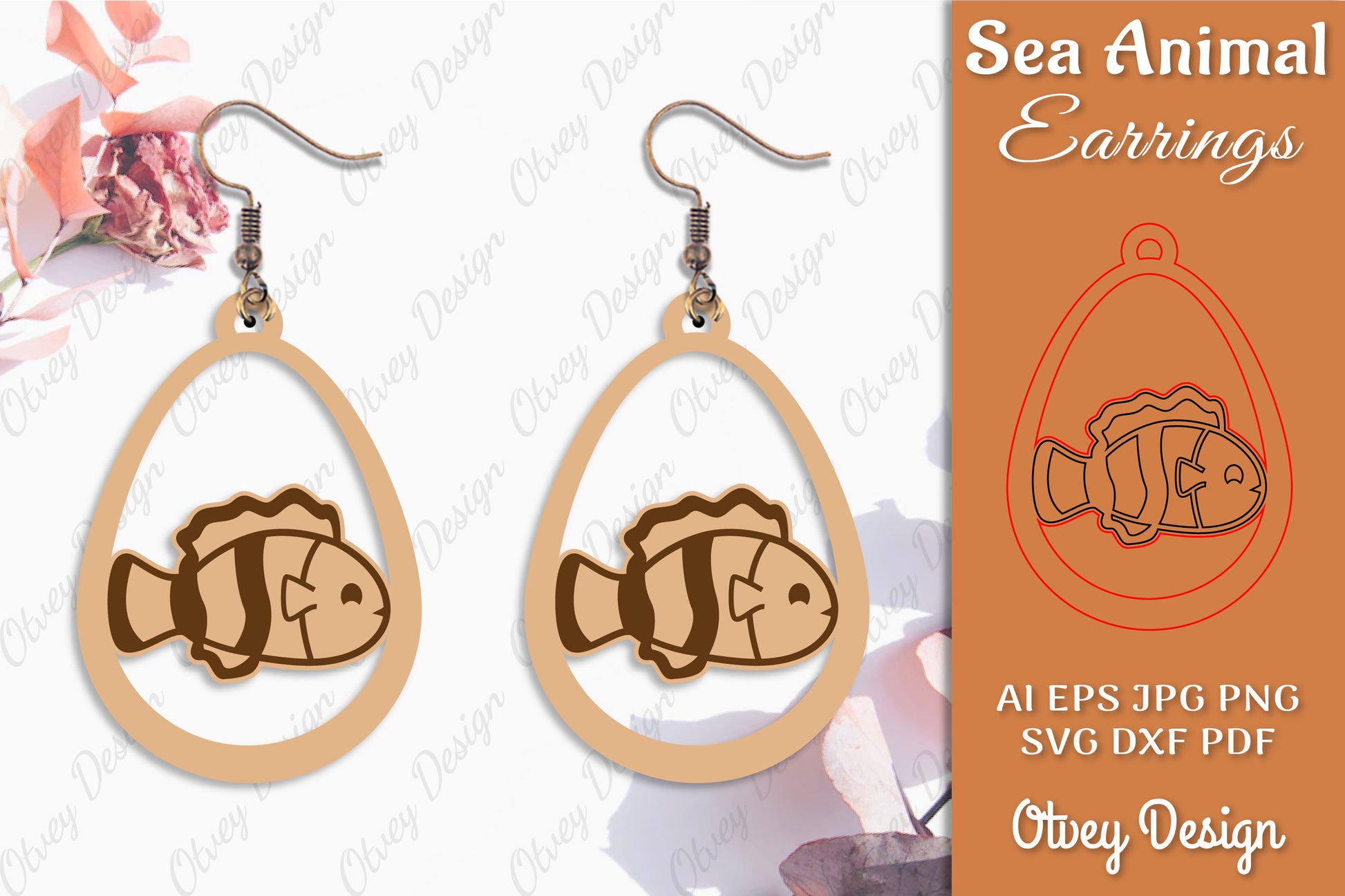 Earring Sea Animal Laser Cut SVG Bundle 10 - CraftNest - Digital Crafting and Art