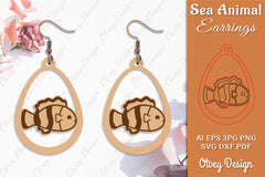 Earring Sea Animal Laser Cut SVG Bundle 10 - CraftNest - Digital Crafting and Art