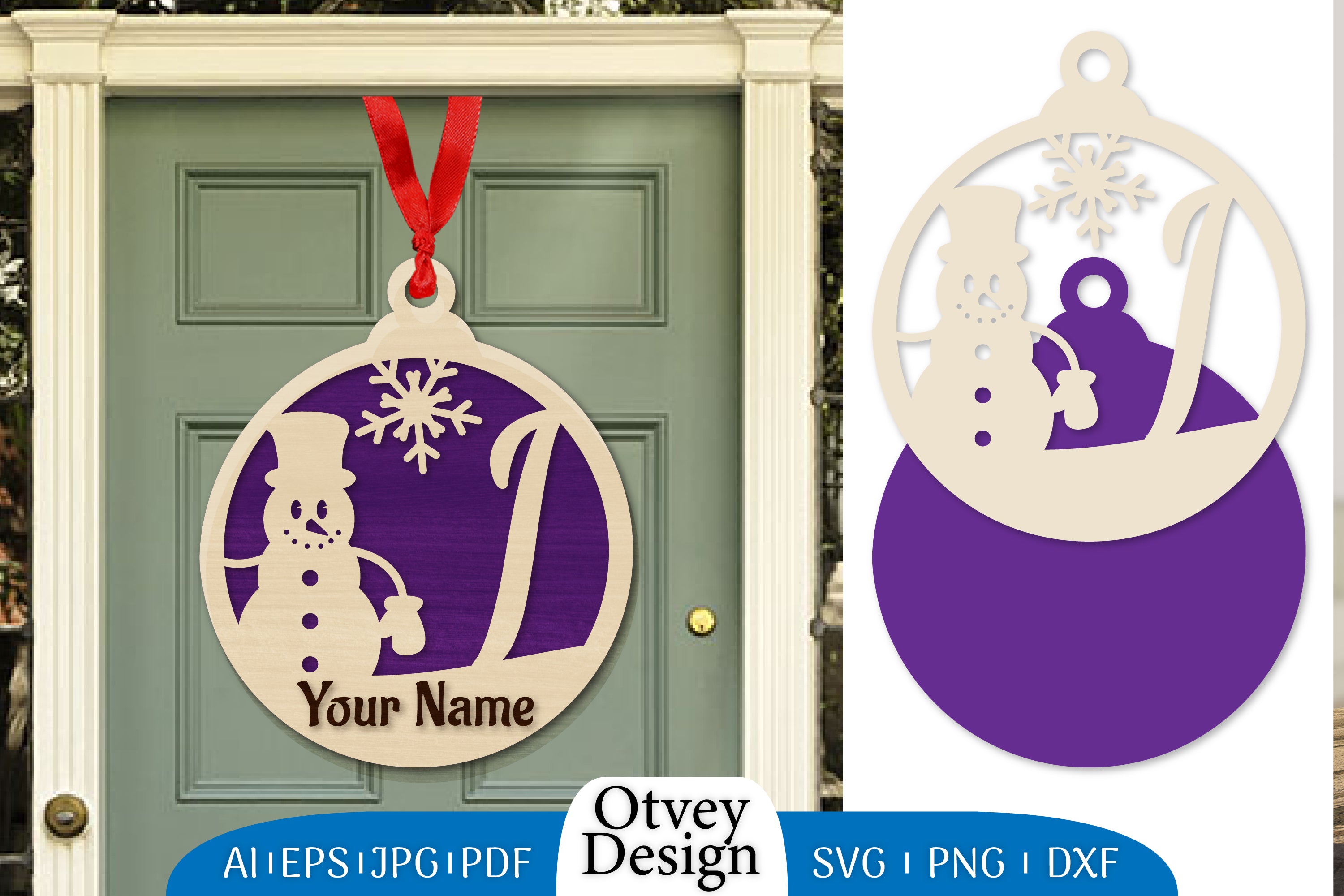 Snowman Name Laser Cut Files Christmas Ball SVG Bundle 12 - CraftNest - Digital Crafting and Art