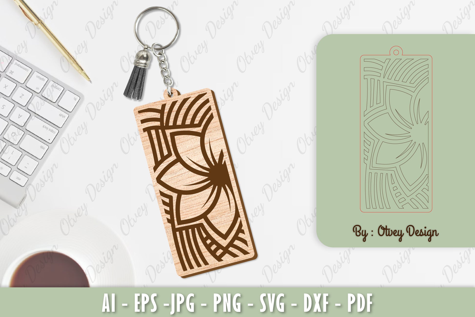 Flower Keychain Laser Cut SVG Bundle 10 - CraftNest - Digital Crafting and Art