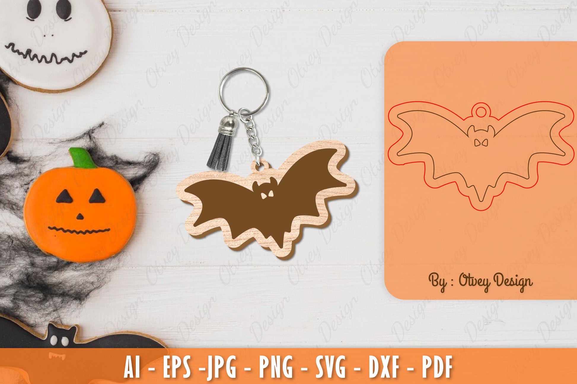 Halloween Keychain Laser Cut SVG Bundle 11 - CraftNest - Digital Crafting and Art