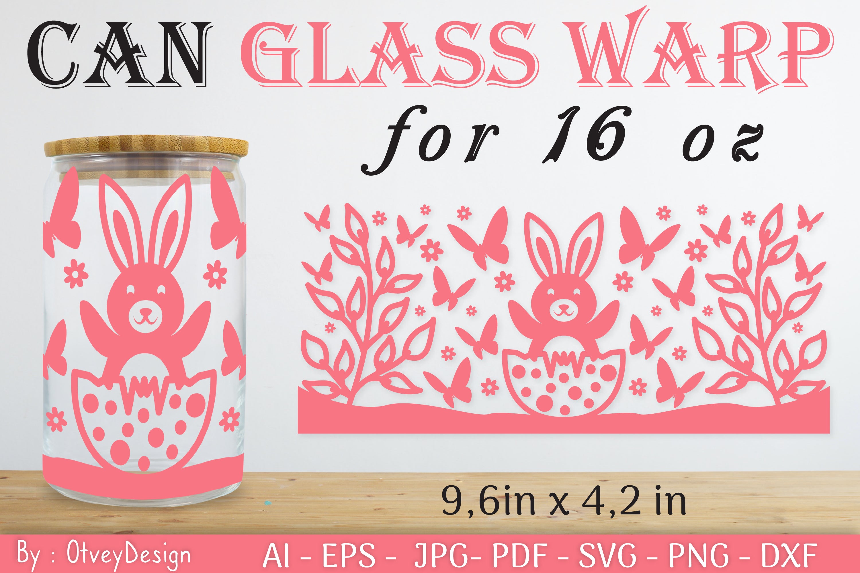 Happy Easter Day 16oz Can Glass Wrap SVG Bundle 12 - CraftNest - Digital Crafting and Art