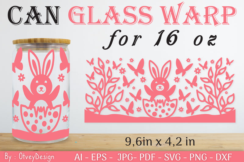 Happy Easter Day 16oz Can Glass Wrap SVG Bundle 12 - CraftNest - Digital Crafting and Art
