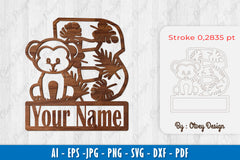 Alphabet Animals Monkey Lasercut SVG Bundle - CraftNest - Digital Crafting and Art
