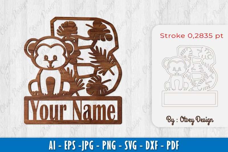 Alphabet Animals Monkey Lasercut SVG Bundle - CraftNest - Digital Crafting and Art