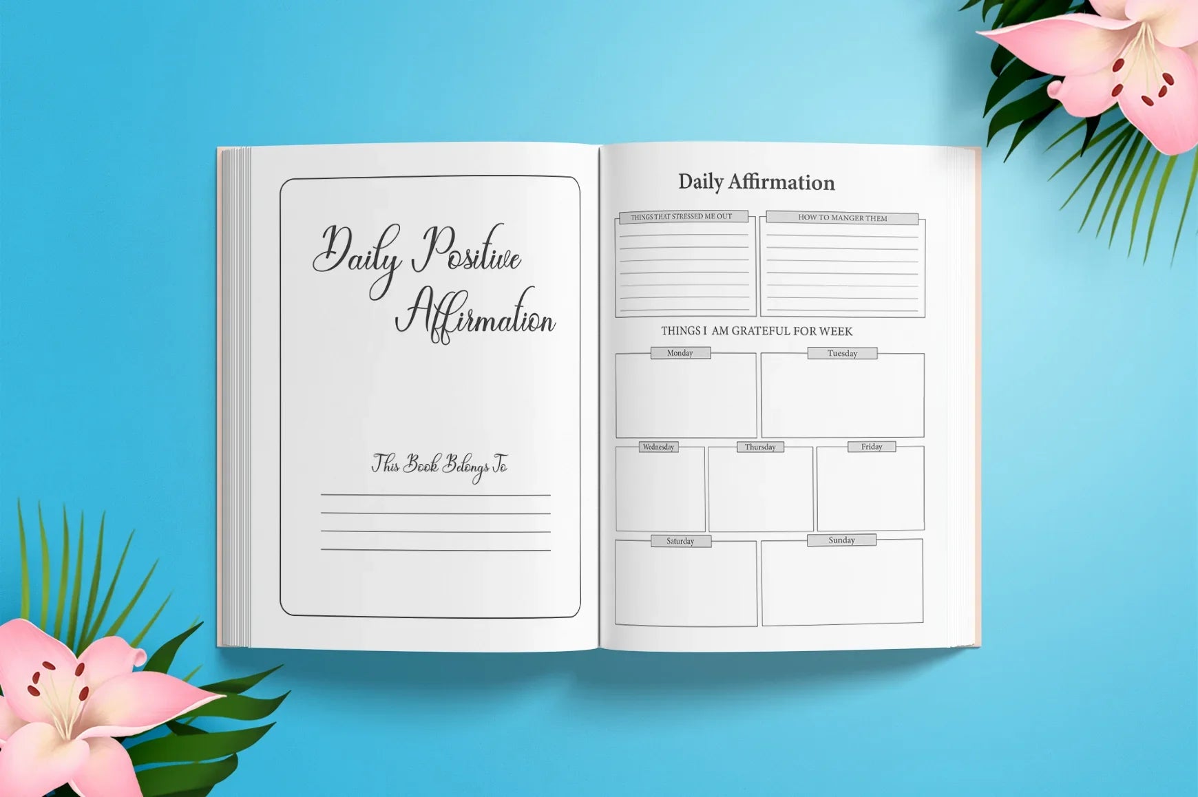 Daily Positive Affirmation Planner - CraftNest - Digital Crafting and Art