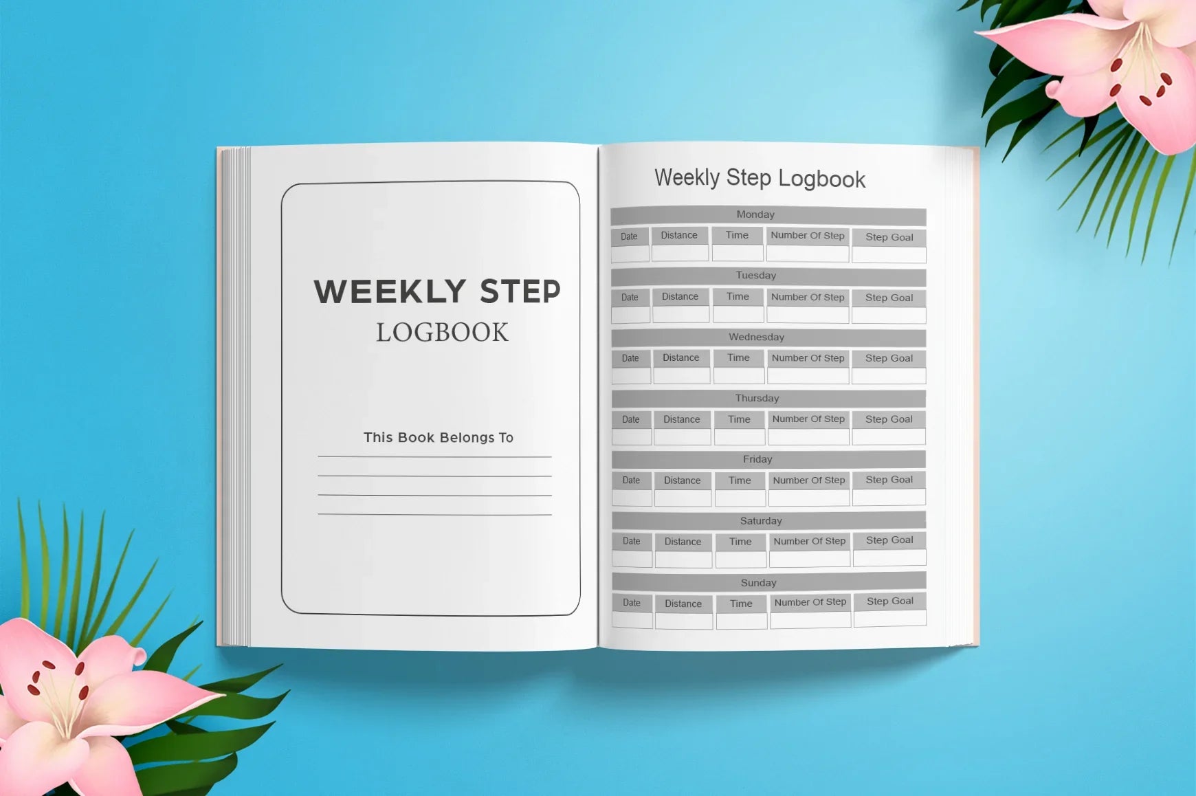 Weekly Step Logbook Planner - CraftNest - Digital Crafting and Art