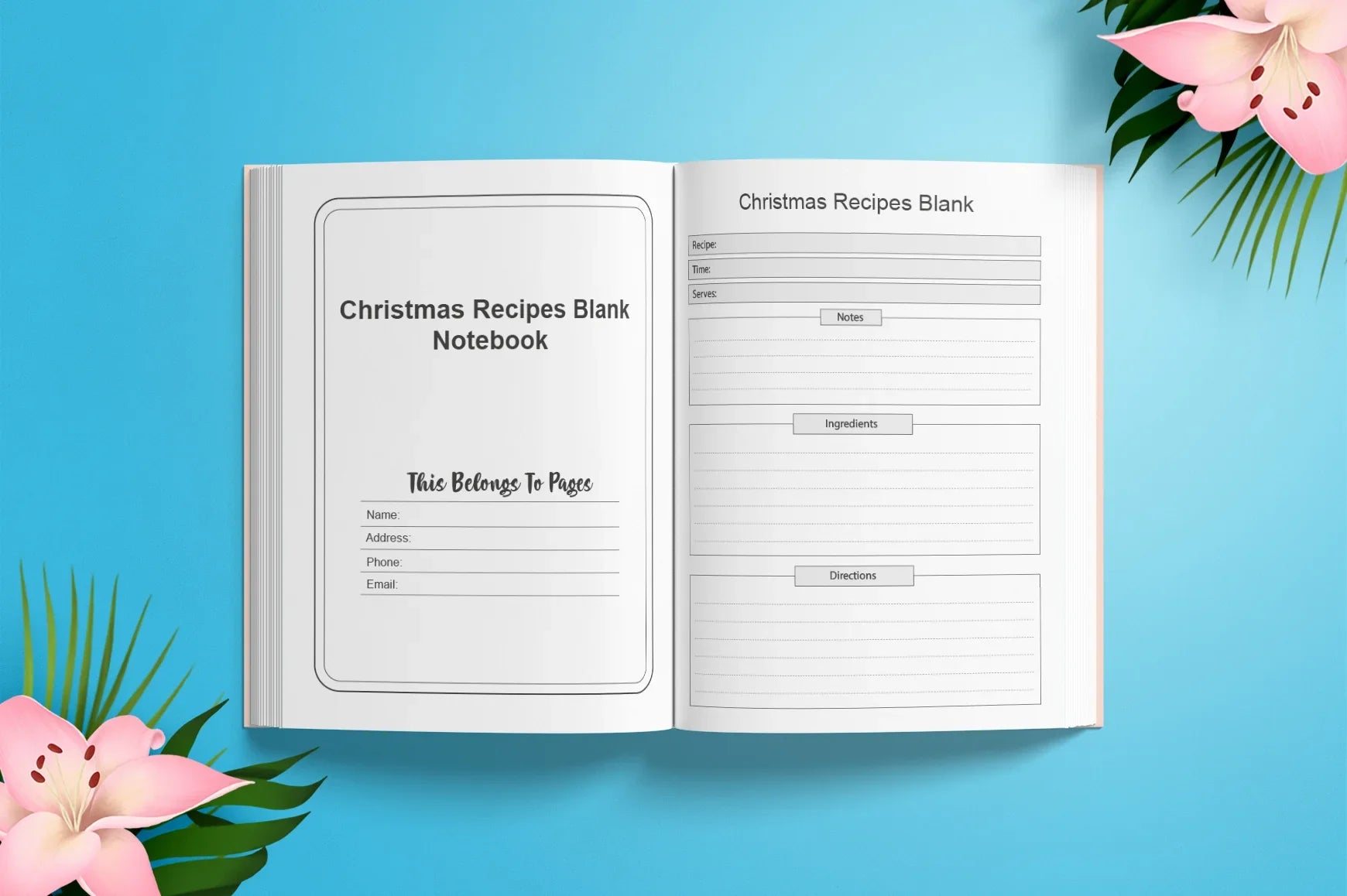 Christmas Recipes Blank Notebook Planner - CraftNest - Digital Crafting and Art