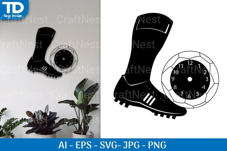 Soccer Kick Clock SVG Bundle