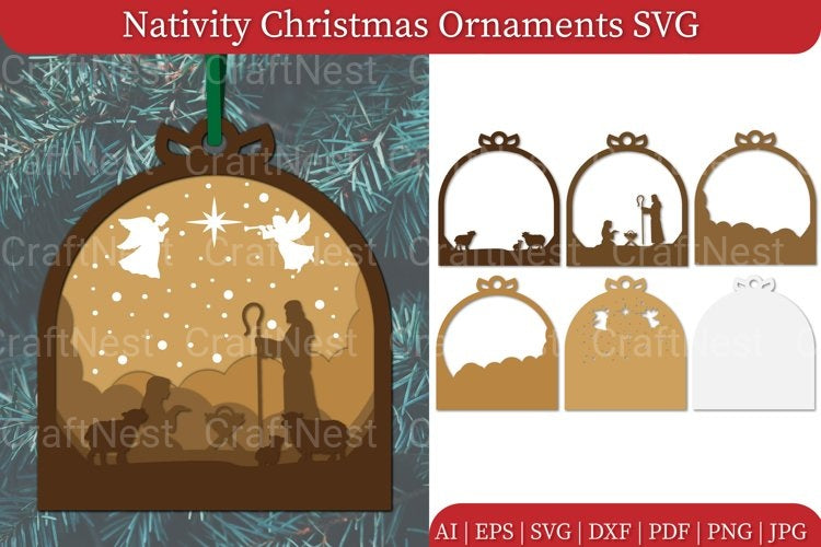 Nativity Christmas Ornament SVG
