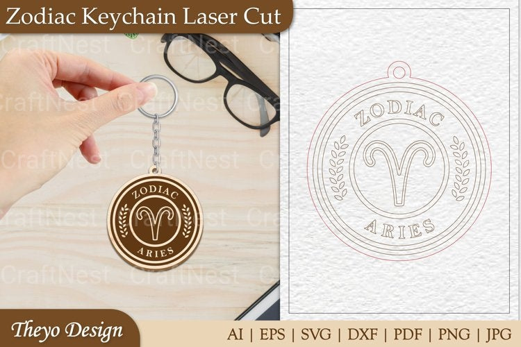 Zodiac Keychain SVG Bundle