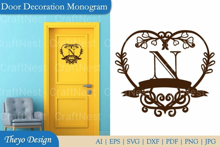Door Decoration Monogram SVG