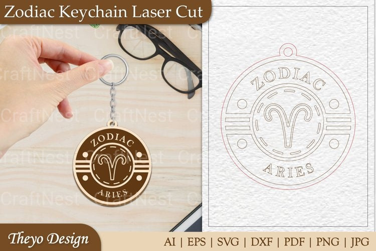 Zodiac Keychain SVG Bundle