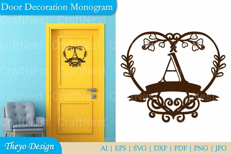 Door Decoration Monogram SVG
