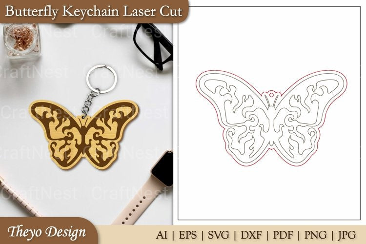 Keychain Butterfly SVG Bundle