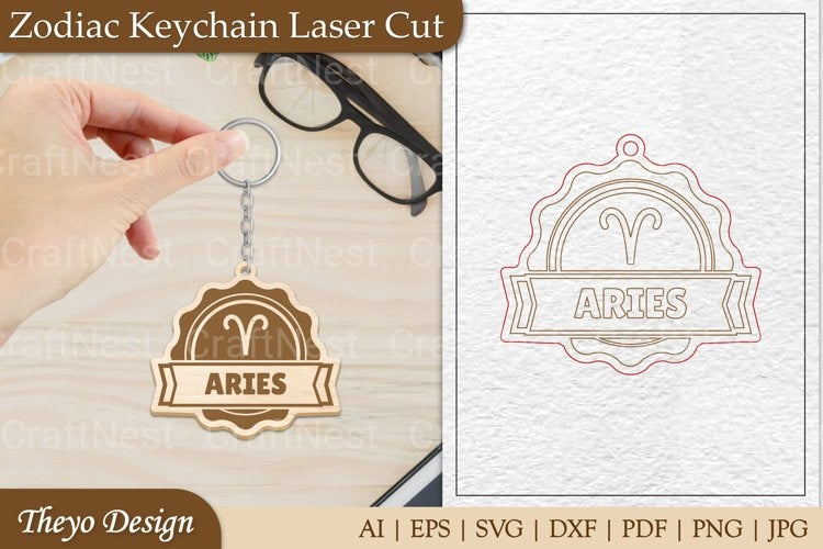 Zodiac Keychain SVG Bundle