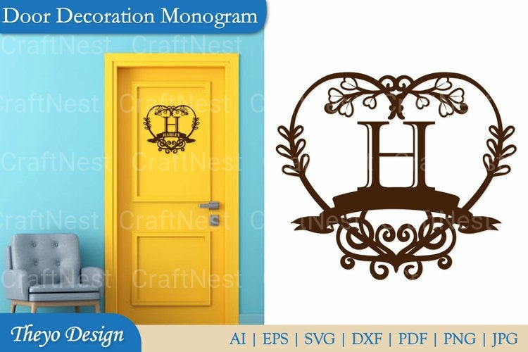 Door Decoration Monogram SVG