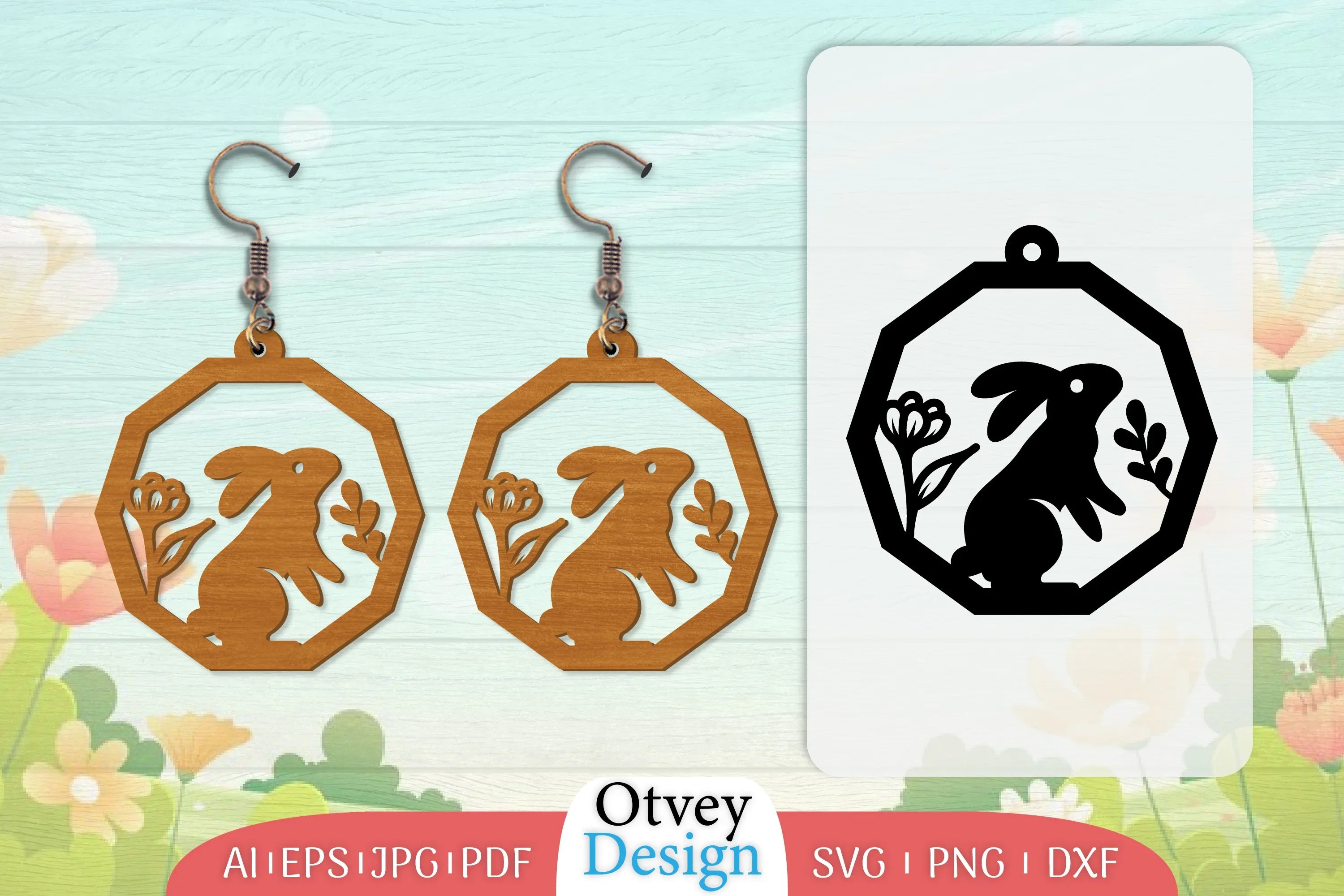 Earring Rabbit Lasercut SVG Bundle