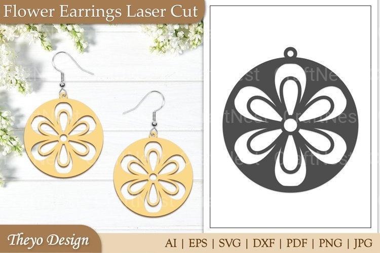 Lasercut Flower Earrings SVG Bundle