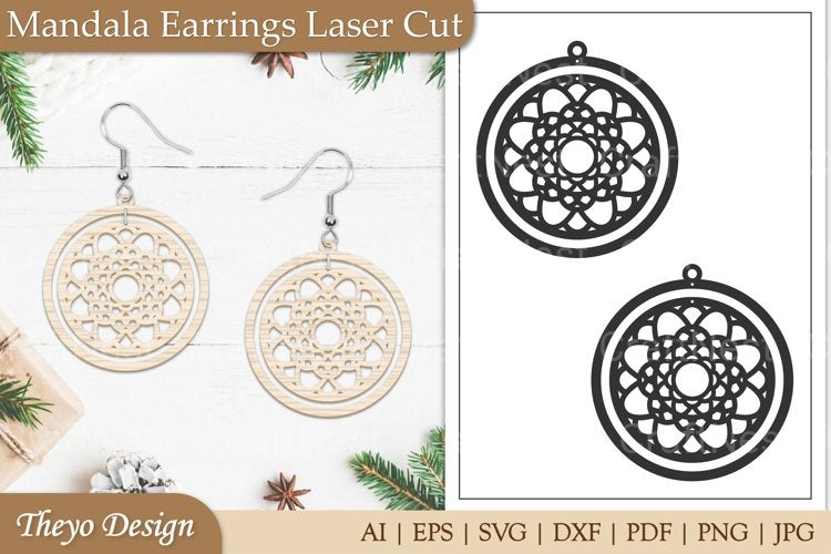 Earrings Mandala SVG Bundle
