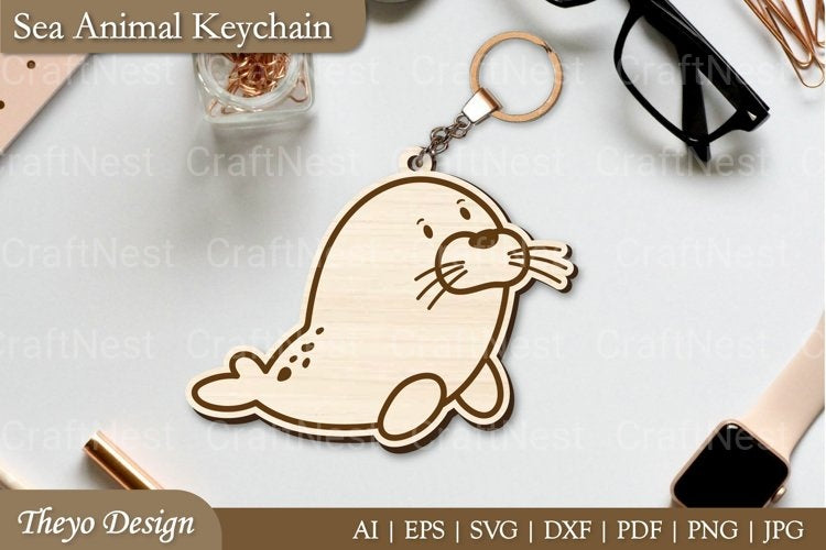 Cute Sea Animal Key Chain SVG Bundle
