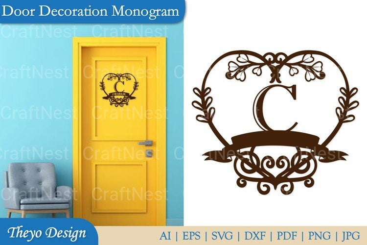 Door Decoration Monogram SVG