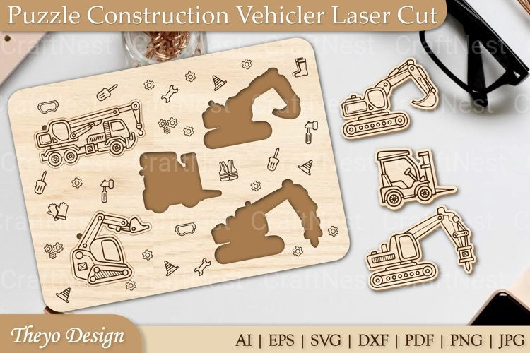 Construction Vehicle Puzzle SVG