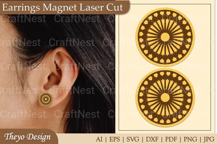 Lasercut Magnet Earrings SVG Bundle