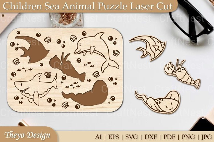 Sea Animal Puzzle SVG