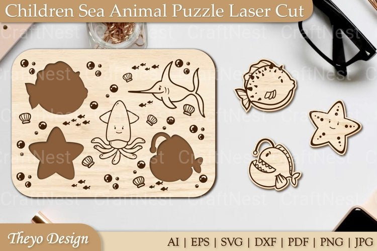Sea Animal Puzzle SVG