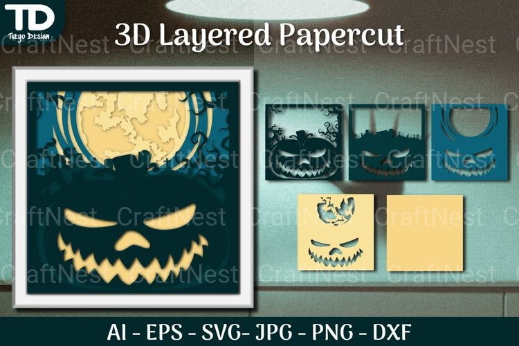 Shadow Helloween Layered Papercut SVG Bundle