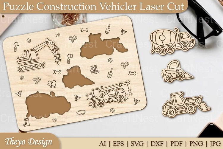 Construction Vehicle Puzzle SVG
