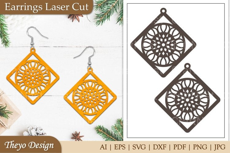 Mandala Lasercut Earrings SVG Bundle