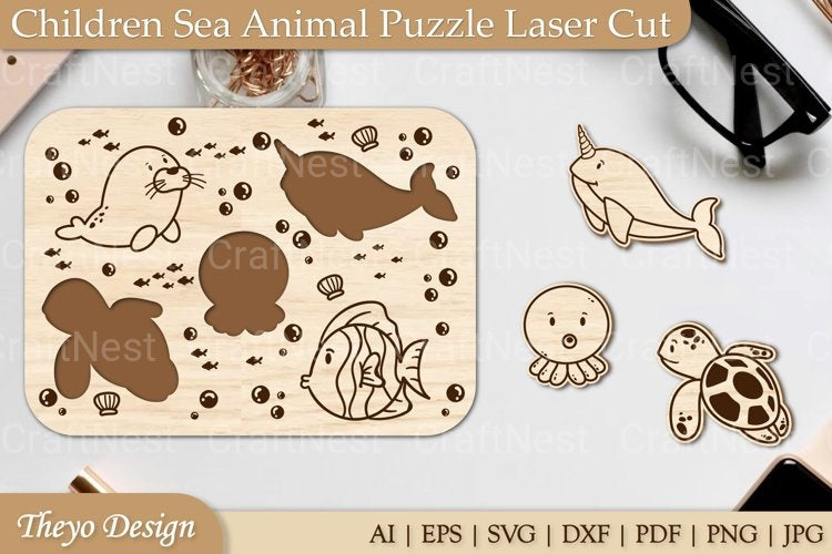 Sea Animal Puzzle SVG Bundle